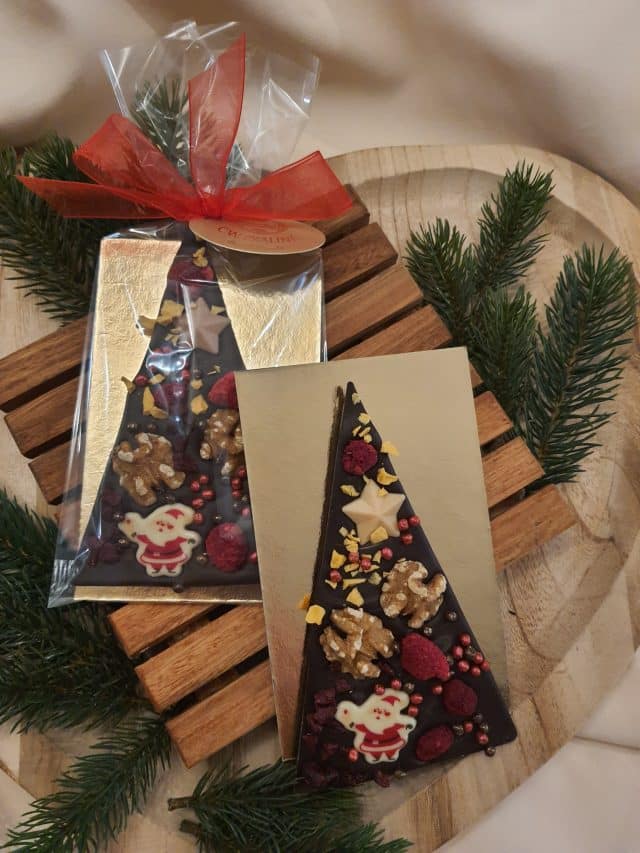 Tannenbaumtafel Bunt Weihnachtlich Zartbitter
